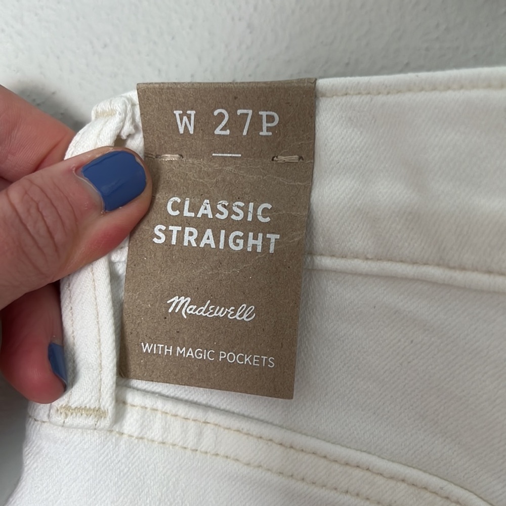 Madewell Petite Classic Straight Jeans in Tile White - Picture 4 of 6